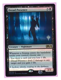MTG Core Set 2020 - 1x Foil Promo Dread Presence - NM - Image 1