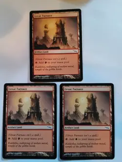 Magic: The Gathering Great Furnace Mirrodin Artifact Land Lot of 3 2003 - Image 1