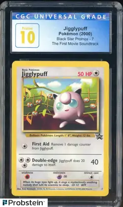 2000 Pokemon BSP The First Movie Soundtrack #7 Jigglypuff CGC 10 PRISTINE - Image 1