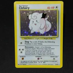 HOLO BLEED Clefairy 5/102 Base Unlimited Set 1999 Pokemon TCG Error Rare Card NM - Image 1