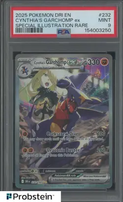 2025 Pokemon DRI EN Special Illustration Rare #232 Cynthia's Garchomp ex PSA 9 - Image 1