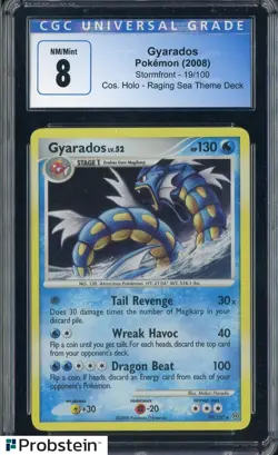 2008 Pokemon Stormfront 19/100 Gyarados Holo CGC 8 NM/MINT - Image 1