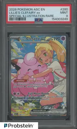 2026 Pokemon ASC EN Special Illustration Rare #280 Lillie's Clefairy ex PSA 9 - Image 1