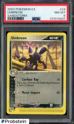 2003 Pokemon EX Sandstorm #24 Umbreon PSA 8 NM-MT - Image 1