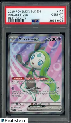 2025 Pokemon BLK EN #159 Meloetta ex Ultra Rare PSA 10 GEM MINT - Image 1