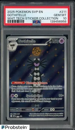 2025 Pokemon SVP EN WHT TECH Sticker Coll. #211 Gothitelle PSA 10 GEM MINT - Image 1