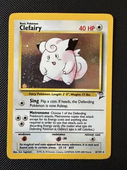 Clefairy 6/130 Holo Rare Base Set 2 Pokemon Card - Image 1
