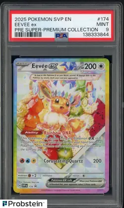 2025 Pokemon SVP EN PRE SPC #174 Eevee ex PSA 9 MINT - Image 1