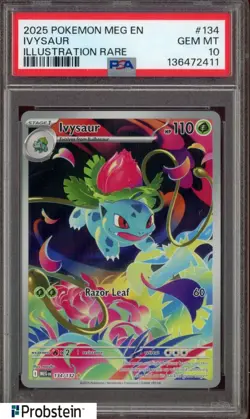 2025 Pokemon MEG EN Illustration Rare #134 Ivysaur PSA 10 GEM MINT - Image 1