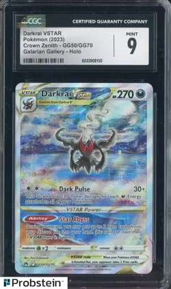 2023 Pokemon SWSH Crown Zenith Galarian Gallery GG50 Darkrai VSTAR UR CGC 9 - Image 1