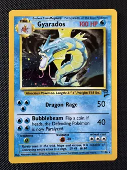 Gyarados 7/130 Holo Rare Base Set 2 Pokemon Card - Image 1