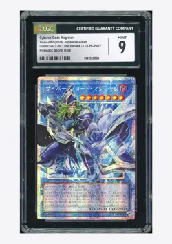 Yu-Gi-Oh CGC 9 Cyberse Code Magician Prismatic Secret Rare 2026 LOCH-JP017 JPN - Image 1