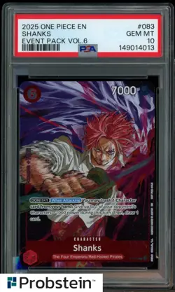 2025 One Piece EN Event Pack Vol.6 #083 Sahnks PSA 10 GEM MINT - Image 1