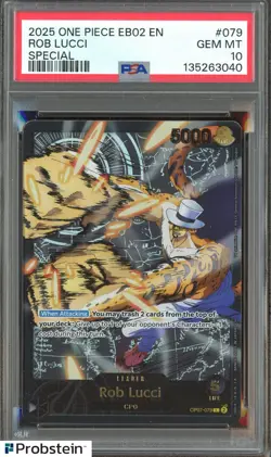2025 One Piece EB02 Special EN #079 Rob Lucci PSA 10 GEM MINT - Image 1