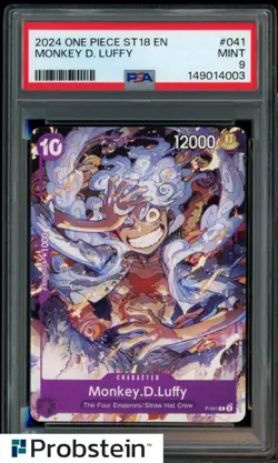 2024 One Piece ST18 EN Monkey D. Luffy #041 PSA 9 MINT - Image 1