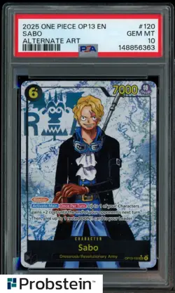 2025 One Piece OP13 EN Alternate Art #120 Sabo PSA 10 GEM MINT - Image 1