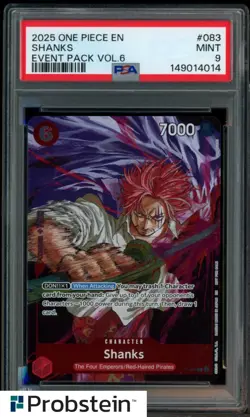 2025 One Piece EN Event Pack Vol.6 #083 Sahnks PSA 9MINT - Image 1