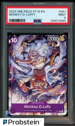 2024 One Piece ST18 EN Monkey D. Luffy #041 PSA 9 MINT - Image 1