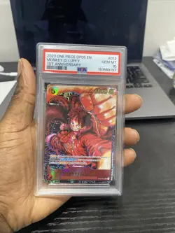 One Piece OP05 Monkey D. Luffy 1st Anniversary ST01-012 PSA 10 Gem Mint English - Image 1