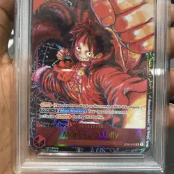 One Piece OP05 Monkey D. Luffy 1st Anniversary ST01-012 PSA 10 Gem Mint English - Image 4