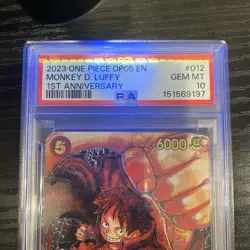 One Piece OP05 Monkey D. Luffy 1st Anniversary ST01-012 PSA 10 Gem Mint English - Image 5