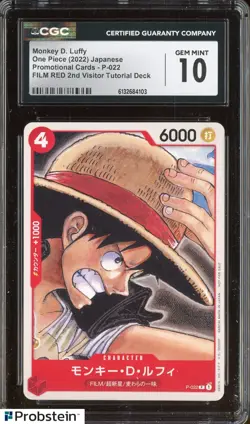 2022 One Piece Japanese FILM RED 2nd Visitor Tutorial Deck Monkey D Luffy CGC 10 - Image 1