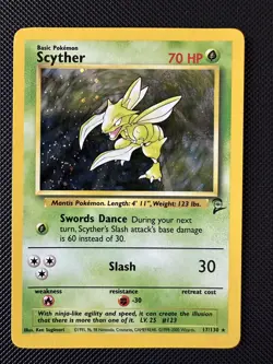 Scyther 17/130 Holo Rare Base Set 2 Pokemon Card - Image 1