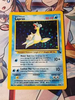Lapras 10/62 - Fossil Holo Rare Unlimited Vintage Pokemon TCG Card LP - Image 1