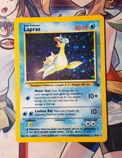 Lapras 10/62 - Fossil Holo Rare Unlimited Vintage Pokemon TCG Card LP - Image 2