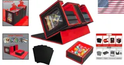 MTG Deck Box with Dice Tray, Commander Deck Box Fits 200+ Double Sleeved Cards, - Image 2