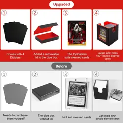 MTG Deck Box with Dice Tray, Commander Deck Box Fits 200+ Double Sleeved Cards, - Image 4