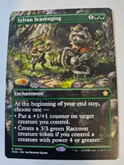 MTG - Sylvan Scavenging Borderless - Foundations - Image 1