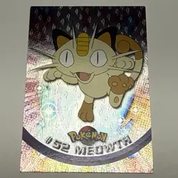 Meowth #52 Flames Black Logo Topps Holo Foil TV Animation Pokemon Card LP - Image 2