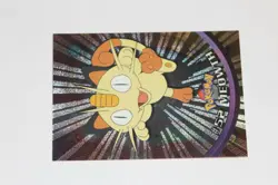 Meowth #52 Chrome Holo Foil Starburst Rare Pokemon 1999 Topps Card TV Animation - Image 2