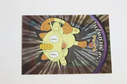 Meowth #52 Chrome Holo Foil Starburst Rare Pokemon 1999 Topps Card TV Animation - Image 4
