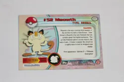 Meowth #52 Chrome Holo Foil Starburst Rare Pokemon 1999 Topps Card TV Animation - Image 5