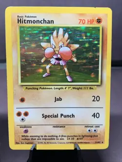Pokemon TCG Hitmonchan Base Set Lot - 2 Card Holo Rare 1999 VTG WOTC - Image 3