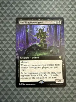 MTG Defiling Daemogoth #0075 Ext. Art R Commander: Secrets of Strixhaven (SOC) - Image 1