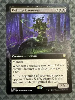 MTG Defiling Daemogoth #0075 Ext. Art R Commander: Secrets of Strixhaven (SOC) - Image 2