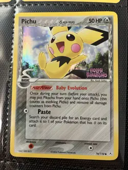 Pokemon Pichu TCG Holon Phantoms Holo Card 76/110 Delta Species - Image 1