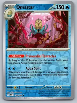 Omastar 139/165 Rare 151 Pokemon Reverse Holo Near Mint - Image 1