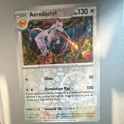 Pokemon Aerodactyl 142/165 Scarlet & Violet 151 Rare Reverse Holo Stage 1 130 HP - Image 1