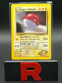 Pokemon TCG Lt. Surge's Voltorb 84/132 Gym Heroes Unlimited Vintage LP - Image 1