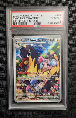 2025 POKEMON TCG- ILLUSTRATION RARE IONO'S KILOWATTREL #163 PSA 10 - Image 1