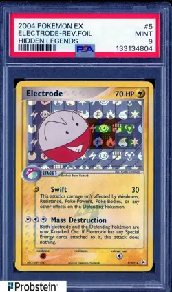 2004 Pokemon EX Hidden Legends #5 Electrode Reverse Foil PSA 9 MINT - Image 1