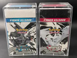 2x Pokemon Black Bolt White Flare Sealed Booster Bundle Display Case W/Acrylic - Image 1