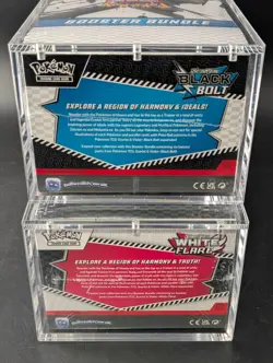 2x Pokemon Black Bolt White Flare Sealed Booster Bundle Display Case W/Acrylic - Image 3