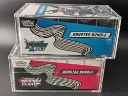 2x Pokemon Black Bolt White Flare Sealed Booster Bundle Display Case W/Acrylic - Image 4