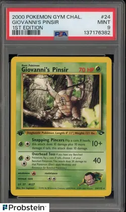 2000 Pokemon Gym Challenge 1st Edition #24 Giovanni's Pinsir PSA 9 MINT - Image 1