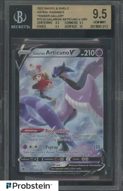 2022 Pokemon SWSH Astral Radiance Trainer Gallery Galarian Articuno V BGS 9.5 - Image 1